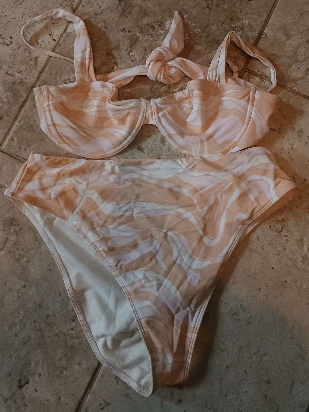 y2k Baddie Abercrombie & Fitch Women's XL Swirl Print Bikini Set